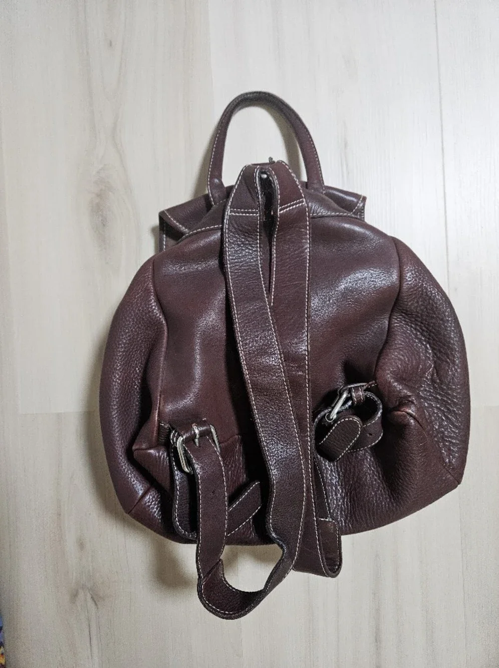 Vintage J Crew Brown Leather Backpack Rucksack